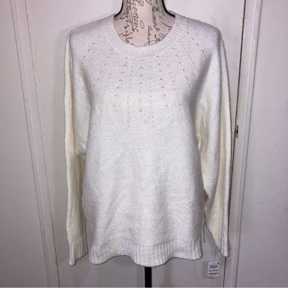 Plush Knit Sweater Pearl Accents - Picture 15 of 15